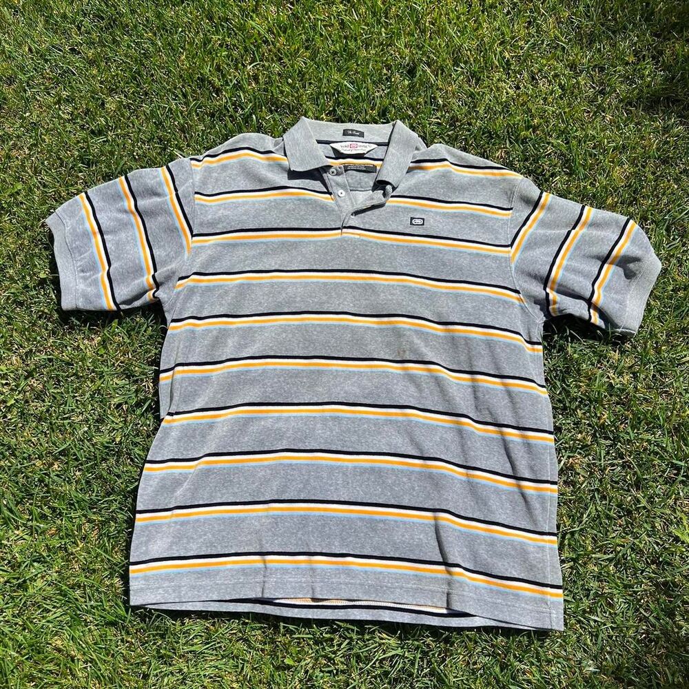 Ecko Unlimited y2k striped polo thick Men’s size L Large